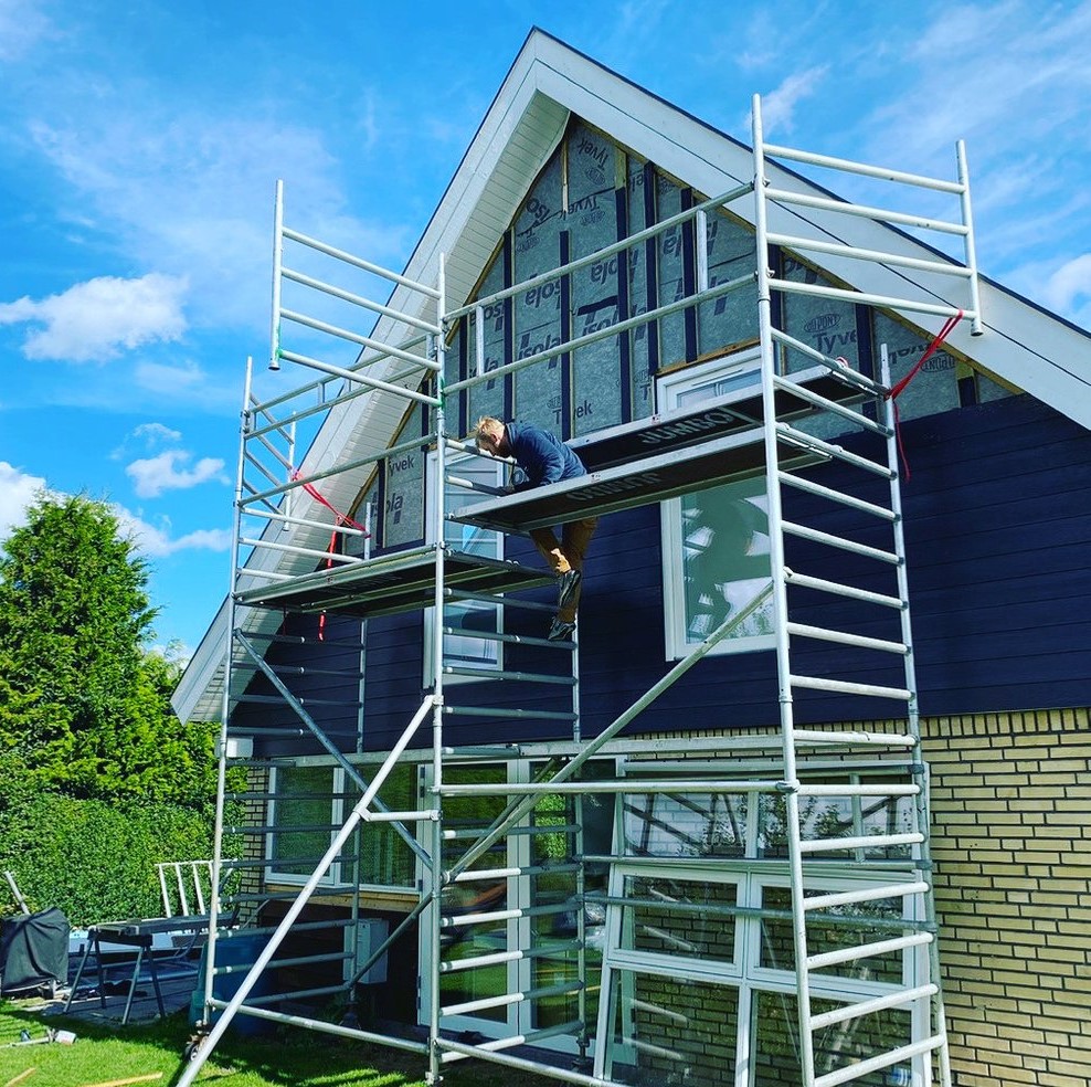 Facaderenovering på et murstenshus